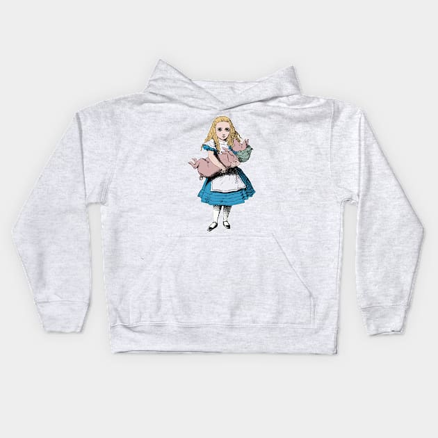 Alice and Pig Kids Hoodie by MandyE